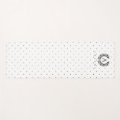 Zwart-Wit-Laurier Monogram Stippenpatroon Yogamat (Voorkant (horizontaal))