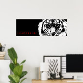 Zwart-wit Leadership Tiger Poster Print (Thuiskantoor)