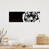 Zwart-wit Leadership Tiger Poster Print (Keuken)