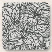 Zwart-wit lederen patroon bier onderzetter (Voorkant)