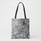 Zwart-wit lederen patroon tote bag (Voorkant)