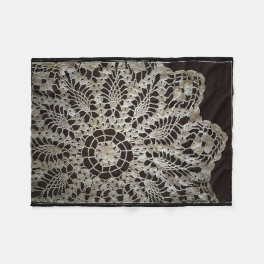  zwart-wit leef Doily Fleece Deken (Voorkant (Horizontaal))