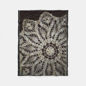  zwart-wit leef Doily Fleece Deken (Voorkant)