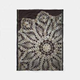  zwart-wit leef Doily Fleece Deken