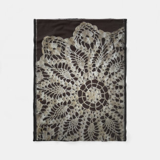 zwart-wit leef Doily Fleece Deken
