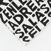 Zwart-wit "Lees" in 8 Talen Lino Cut Fleece Deken (Hoek)
