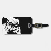 Zwart & wit leeuw pop kunst bagagelabel (Voorkant horizontaal)
