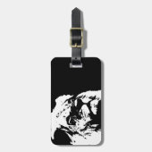 Zwart & wit leeuw pop kunst bagagelabel (Voorkant verticaal)