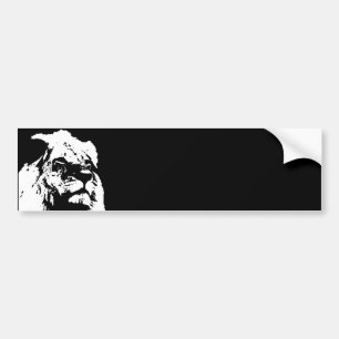 Zwart & wit leeuw pop kunst bumpersticker