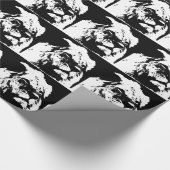 Zwart & wit leeuw pop kunst cadeaupapier (Hoek)