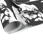 Zwart & wit leeuw pop kunst cadeaupapier (Rol Hoek)