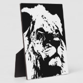Zwart & wit leeuw pop kunst fotoplaat (Zijkant)
