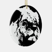 Zwart & wit leeuw pop kunst keramisch ornament (Rechts)