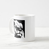 Zwart & wit leeuw pop kunst koffiemok (Voorkant links)