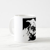 Zwart & wit leeuw pop kunst koffiemok (Voorkant links)