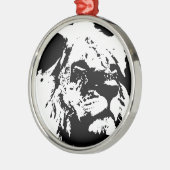 Zwart & wit leeuw pop kunst metalen ornament (Links)