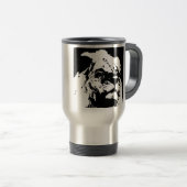 Zwart & wit leeuw pop kunst reisbeker (Voorkant rechts)