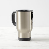 Zwart & wit leeuw pop kunst reisbeker (Voorkant links)