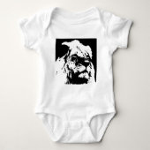 Zwart & wit leeuw pop kunst romper (Voorkant)