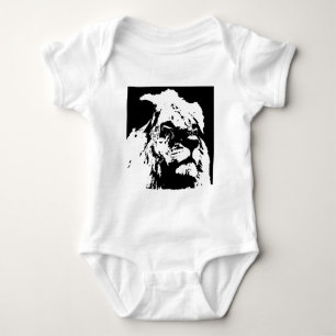Zwart & wit leeuw pop kunst romper
