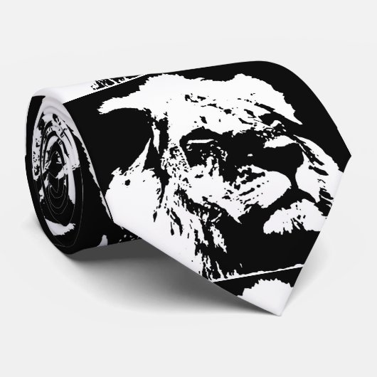 Zwart & wit leeuw pop kunst stropdas (Opgerold)