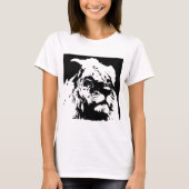 Zwart & wit leeuw pop kunst t-shirt (Voorkant)