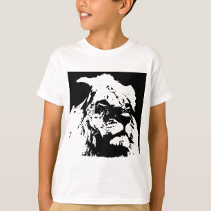 Zwart & wit leeuw pop kunst t-shirt