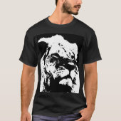 Zwart & wit leeuw pop kunst t-shirt (Voorkant)
