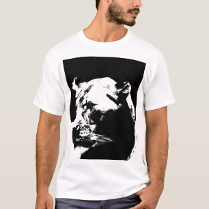 Zwart & wit leeuw pop kunst t-shirt