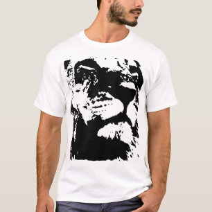 Zwart & wit leeuw pop kunst t-shirt