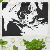 Zwart & wit leeuw pop kunst theedoek (Gevouwen)