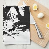 Zwart & wit leeuw pop kunst theedoek (Quarter Fold)