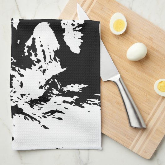 Zwart & wit leeuw pop kunst theedoek (Quarter Fold)