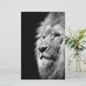 Zwart-wit Leeuw Portret - Dierenfotografie Briefpapier (Staand voorkant)