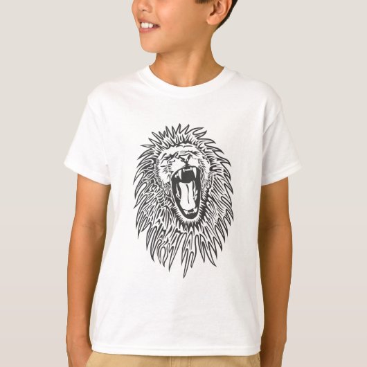 zwart-wit-leeuwenvector t-shirt (Voorkant)