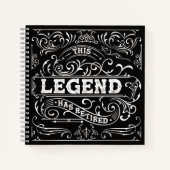  zwart wit legende pensioen gastenboek notitieboek (Voorkant)