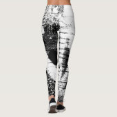 Zwart-wit Leggings met gedrukte graffiti kunst (Achterkant)