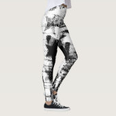 Zwart-wit Leggings met gedrukte graffiti kunst (Rechts)