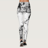 Zwart-wit Leggings met gedrukte graffiti kunst (Achterkant)