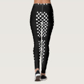 Zwart-wit Leggings met strepen en vinkjes (Achterkant)
