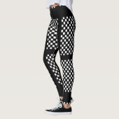 Zwart-wit Leggings met strepen en vinkjes (Links)