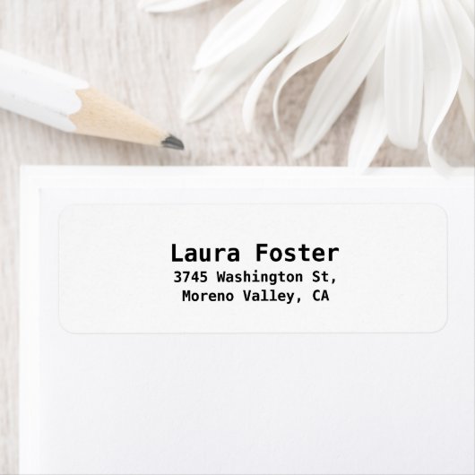 Zwart & Wit Legible Elegant Minimalistisch Stijlvo Etiket (Insitu)