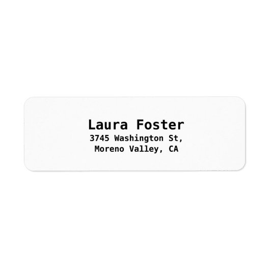 Zwart & Wit Legible Elegant Minimalistisch Stijlvo Etiket (Voorkant)