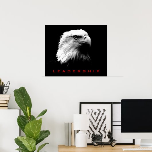 Zwart-wit leiderschap Eagle Eyes Poster (Thuiskantoor)