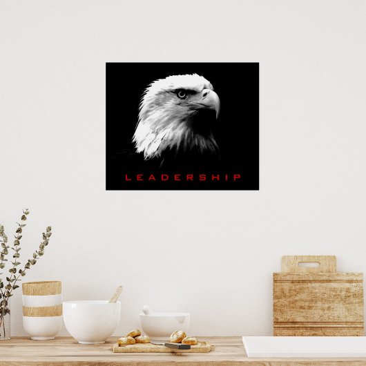 Zwart-wit leiderschap Eagle Eyes Poster (Keuken)