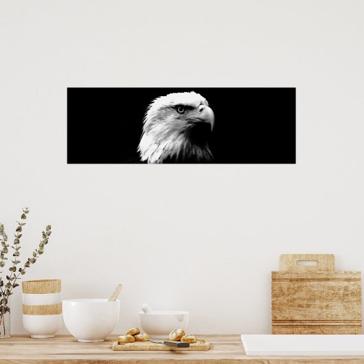 Zwart-wit leiderschap Eagle Eyes Poster deur (Keuken)