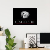Zwart wit leiderschap onverschrokken adelaar Poste Poster (Thuiskantoor)