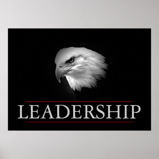 Zwart wit leiderschap onverschrokken adelaar Poste Poster (Voorkant)