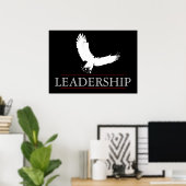 Zwart wit leiderschap onverschrokken Fly Eagle Pos Poster (Thuiskantoor)