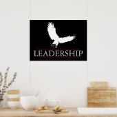 Zwart wit leiderschap onverschrokken Fly Eagle Pos Poster (Keuken)